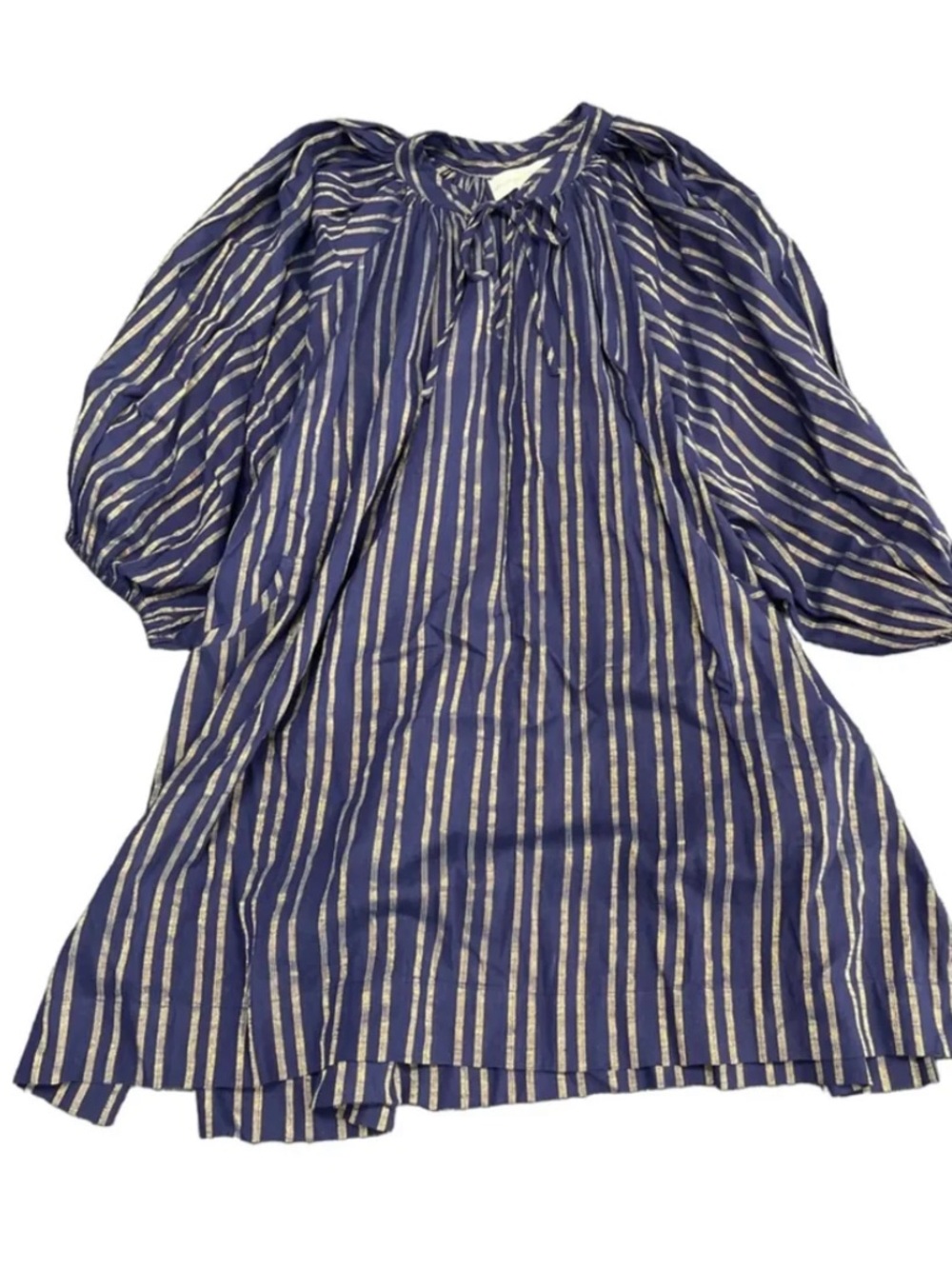 Daughters of India Navy Blue Striped Mini Dress - Picture 4 of 4
